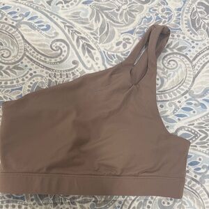 Brown One-Shoulder Sports Bra